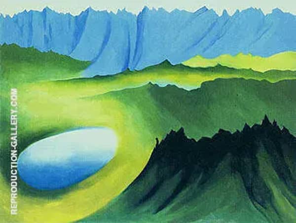Mountain and Lake 1961 by Georgia O'Keeffe | Oil Painting Reproduction