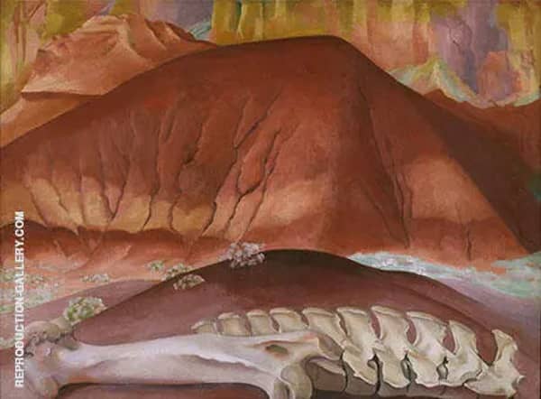 Red Hills and Bones 1941 by Georgia O'Keeffe | Oil Painting Reproduction