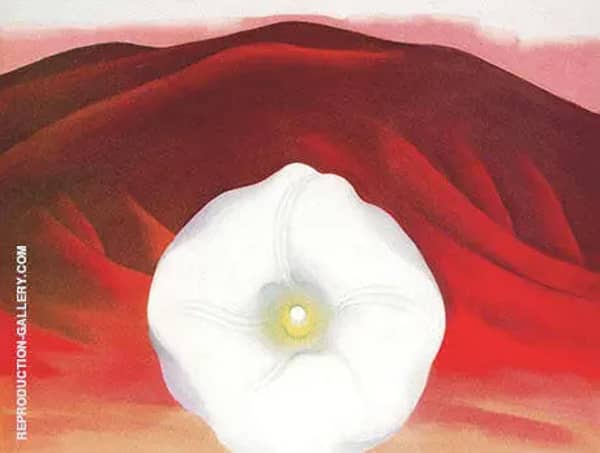 Red Hills and White Flower 1937 | Oil Painting Reproduction