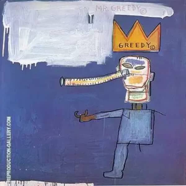 Mr Greedy 1986 by Jean Michel Basquiat | Oil Painting Reproduction
