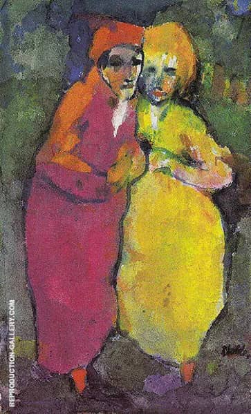 Couple Red and Yellow by Emil Nolde | Oil Painting Reproduction