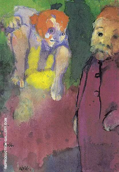Old Man and Wood Gnome by Emil Nolde | Oil Painting Reproduction