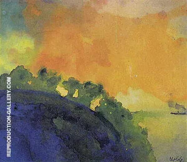Mountain Slope over the Sea by Emil Nolde | Oil Painting Reproduction