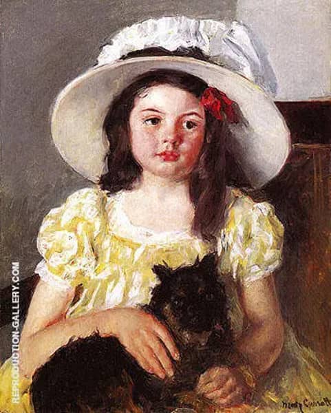 Francoise with a Black Dog c1880 | Oil Painting Reproduction