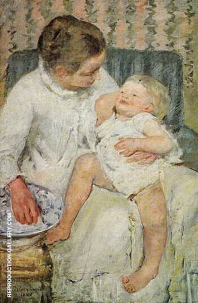 Mother About to Wash her Sleepy Child 1880 | Oil Painting Reproduction