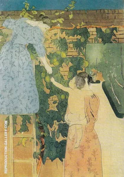 Gathering Fruit c1895 by Mary Cassatt | Oil Painting Reproduction