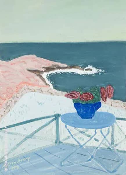 Red Flowers on a Terrace 1944 by Milton Avery | Oil Painting Reproduction