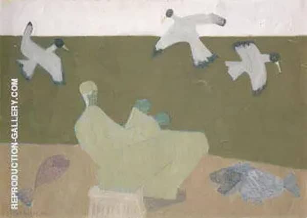 Surf Fisherman 1950 by Milton Avery | Oil Painting Reproduction