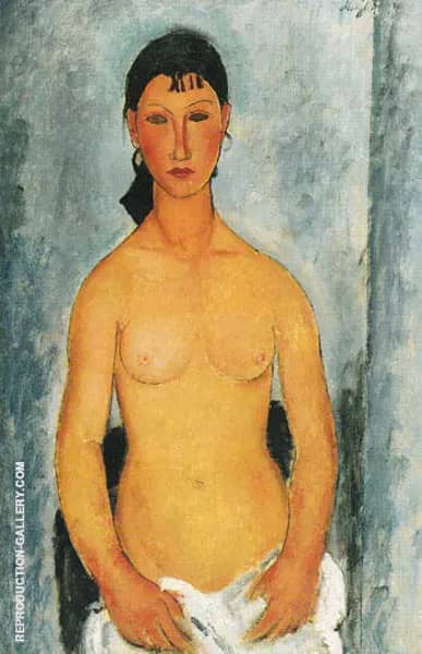 Standing Nude Elvira 1918 by Amedeo Modigliani | Oil Painting Reproduction