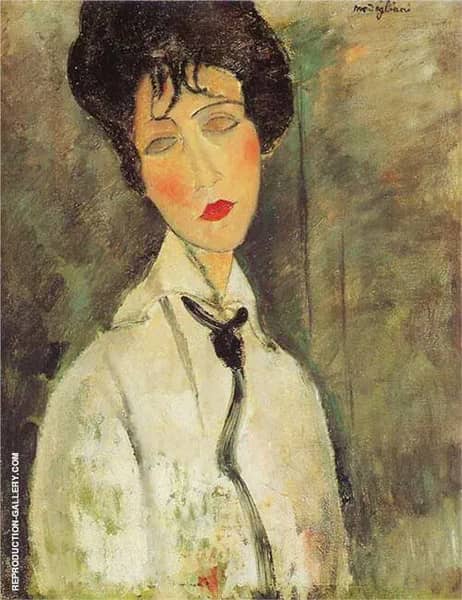 Woman in a Black Necktie 1917 A | Oil Painting Reproduction