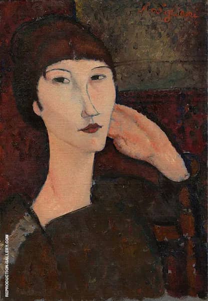 Adrienne Woman with Bangs 1917 | Oil Painting Reproduction