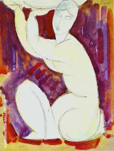 Caryatid 1913 A by Amedeo Modigliani | Oil Painting Reproduction
