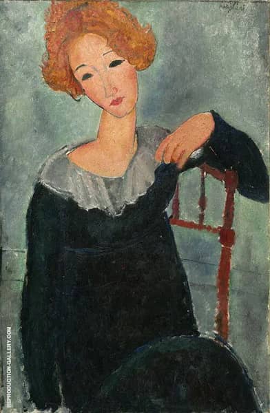 Woman with Red Hair 1917 by Amedeo Modigliani | Oil Painting Reproduction