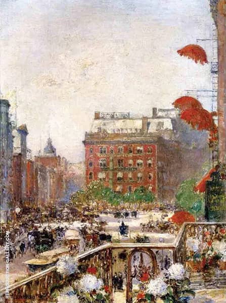 View of Broadway and Fifth Avenue | Oil Painting Reproduction