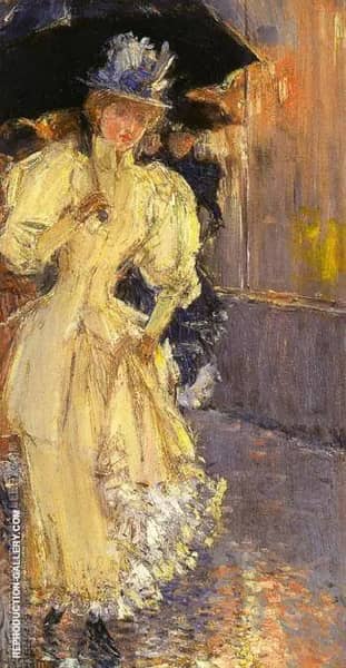 A Rainy Day New York by Childe Hassam | Oil Painting Reproduction