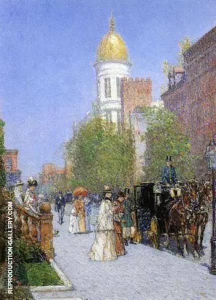 A Spring Morning by Childe Hassam | Oil Painting Reproduction