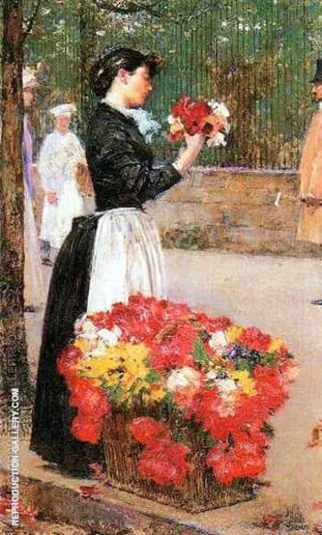Flower Girl by Childe Hassam | Oil Painting Reproduction