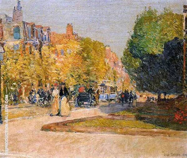 Marlborough Street Boston by Childe Hassam | Oil Painting Reproduction