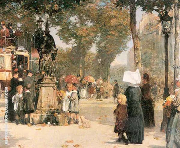 Paris Street Scene 1887 by Childe Hassam | Oil Painting Reproduction