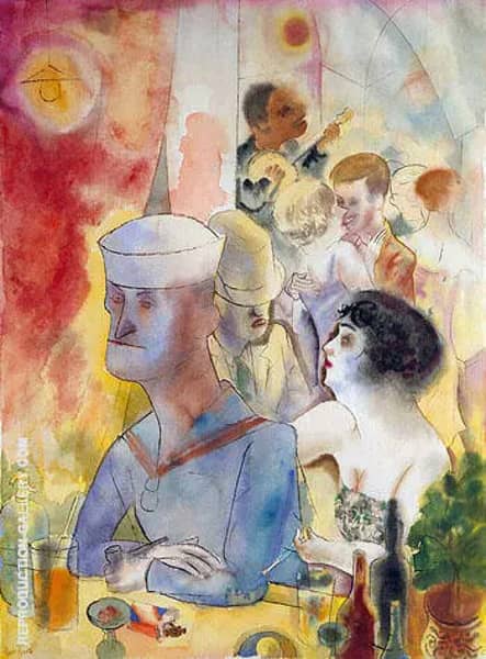 Grey Matrose im Nactlokal 1925 by George Grosz | Oil Painting Reproduction