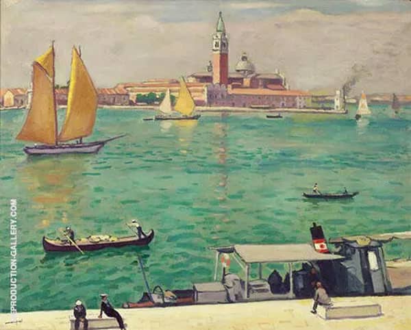 Venise La Voile Jaune 1936 by Albert Marquet | Oil Painting Reproduction