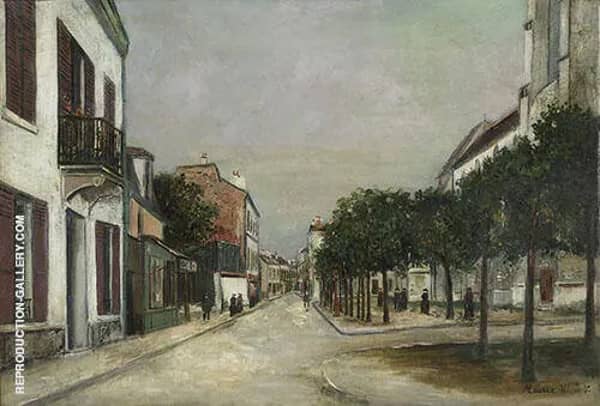 Moutier Street and the Mairie Square at Villejuif 1915 | Oil Painting Reproduction