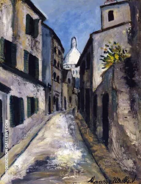 Rue Saint Rustique 1910 by Maurice Utrillo | Oil Painting Reproduction