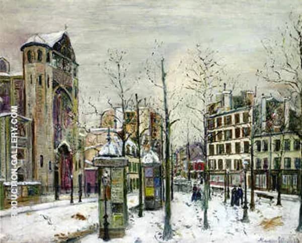 The Place Des Abbesses in the Snow 1917 | Oil Painting Reproduction