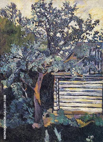 Trees and a Peasant Hut 1907 | Oil Painting Reproduction