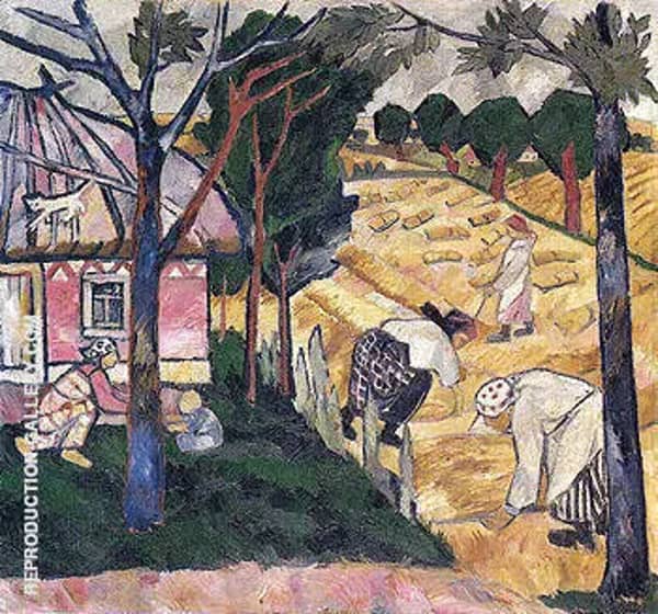 Getting in Wheat 1908 by Natalia Goncharova | Oil Painting Reproduction