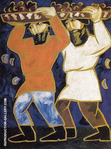 Peasants 1911 by Natalia Goncharova | Oil Painting Reproduction