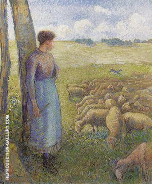 Shepherdess 1887 by Camille Pissarro | Oil Painting Reproduction