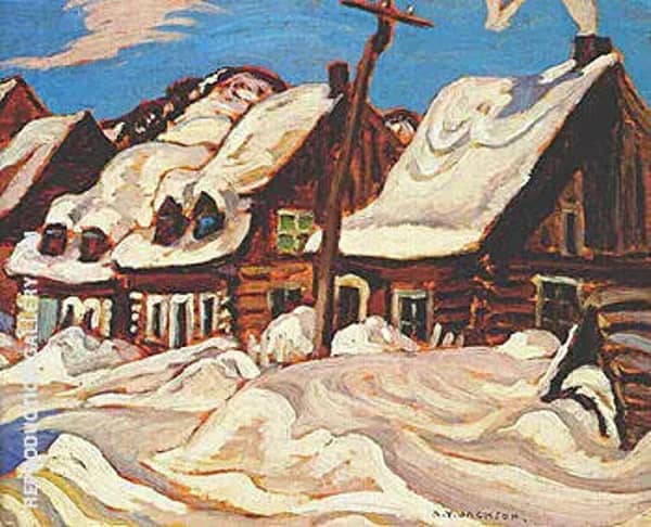 Houses St Urbain c1934 by A Y Jackson | Oil Painting Reproduction