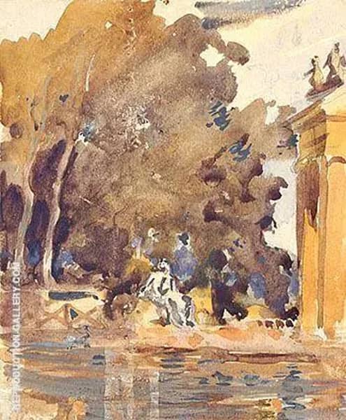 Park with Pool and Stateu c1907 by A Y Jackson | Oil Painting Reproduction