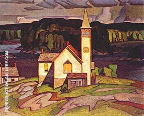 Anglican Church at Magnetawan by A J Casson | Oil Painting Reproduction