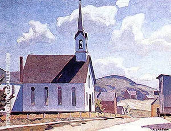 Church of St Lawrence Otoole by A J Casson | Oil Painting Reproduction