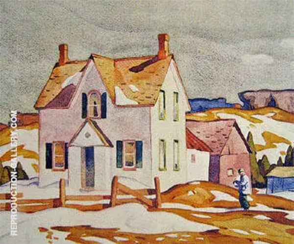 Farm House A by A J Casson | Oil Painting Reproduction