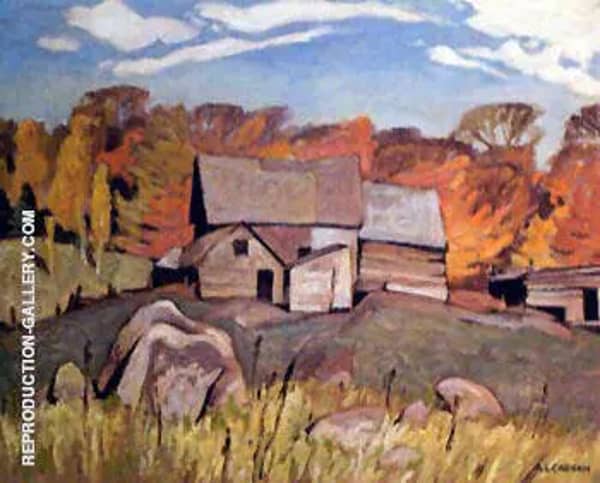 Farm Near Baptiste by A J Casson | Oil Painting Reproduction