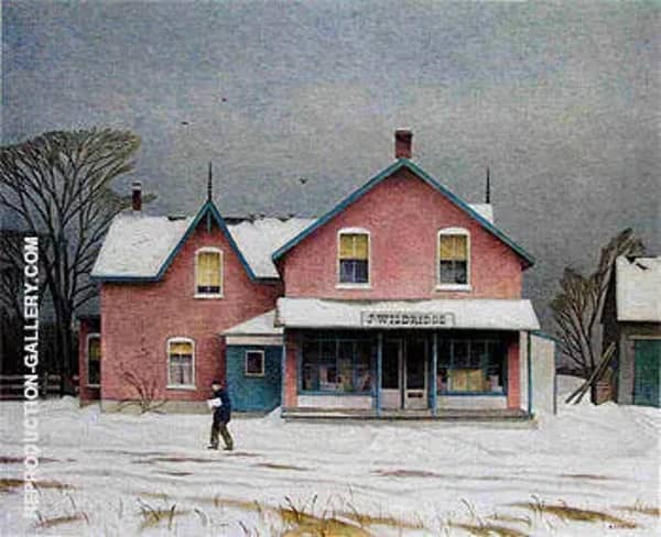 Grey March Day by A J Casson | Oil Painting Reproduction