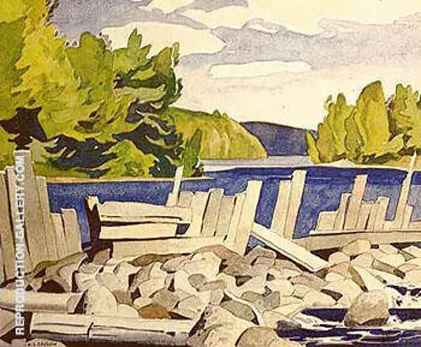 Old Dam by A J Casson | Oil Painting Reproduction