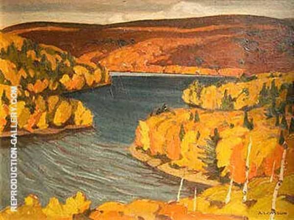 Autumn Redstone Lake 1937 by A J Casson | Oil Painting Reproduction