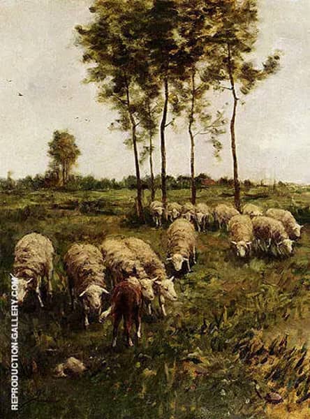 A Girl Watching The Flock by Anton Mauve | Oil Painting Reproduction