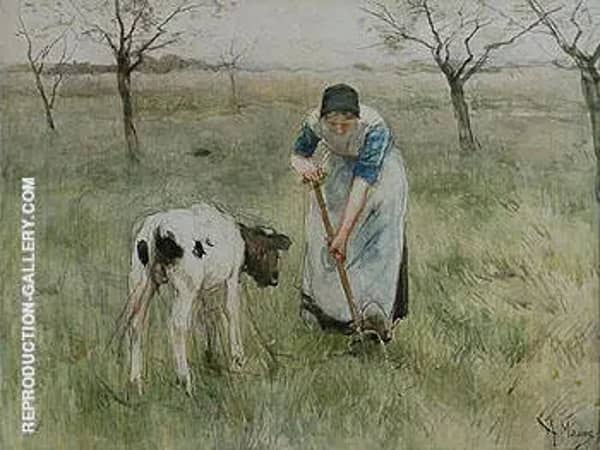 Farmers Wife from Laren with a Little Goat | Oil Painting Reproduction