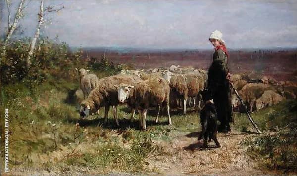 Shepherdess by Anton Mauve | Oil Painting Reproduction