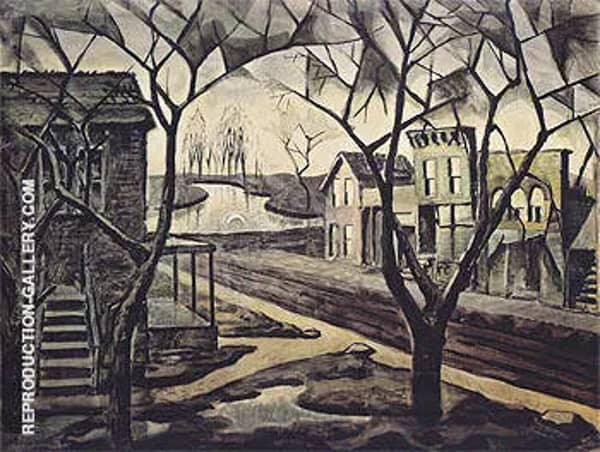 Spring Twilight 1920 by Charles Burchfield | Oil Painting Reproduction
