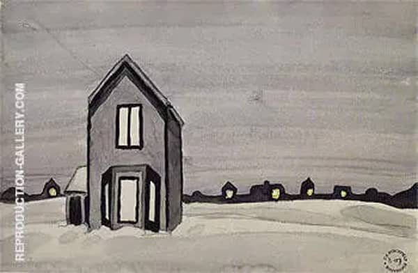 Gray House 1920 by Charles Burchfield | Oil Painting Reproduction