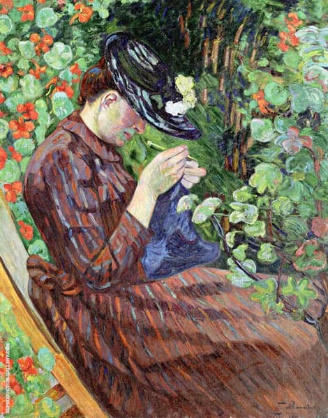 Madame Guillaumin Sitting in a Garden 1890 | Oil Painting Reproduction
