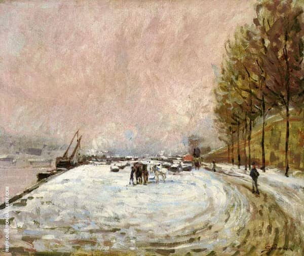 Quai Saint Bernard in the Snow 1882 | Oil Painting Reproduction