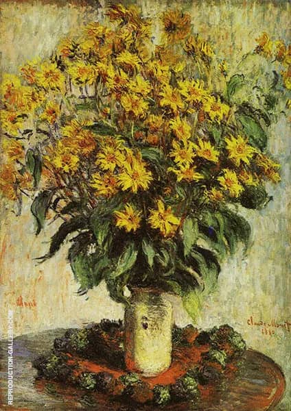 Vase of Chrysanthemums 1880 by Claude Monet | Oil Painting Reproduction