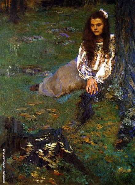 Dorothea in the Woods 1897 by Cecilia Beaux | Oil Painting Reproduction